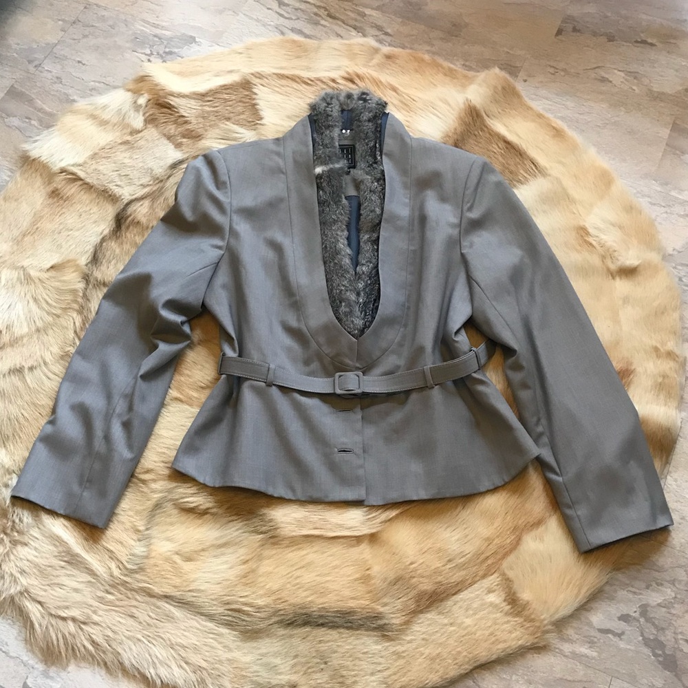 Rabbit Fur Removable Collar Jacket - image 1